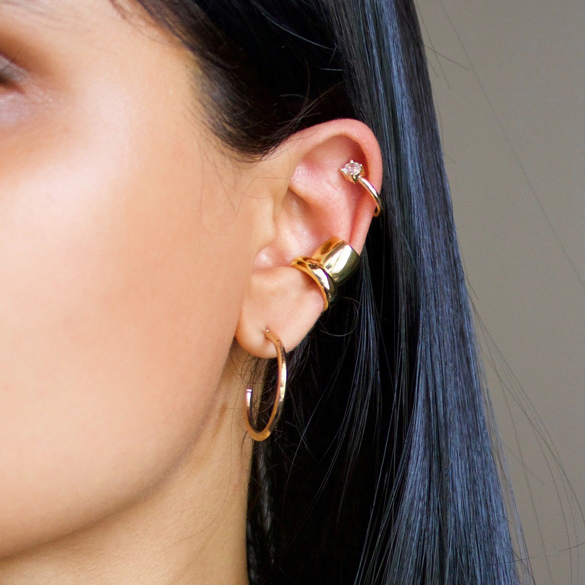 Shelby Mismatched Cuff Earring Set WARM BRASS | ALLSAINTS US